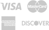 We accept Visa, MasterCard, Amex, Discover Cards