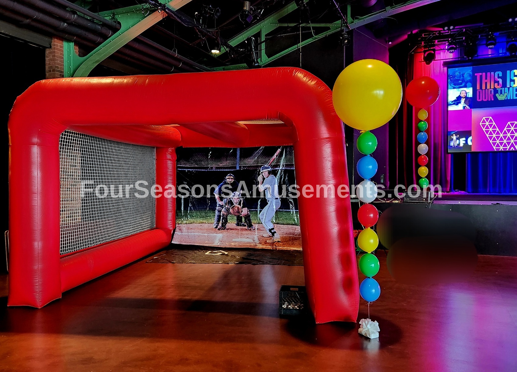 Fastball Speed Pitch with Inflatable Sports Arena